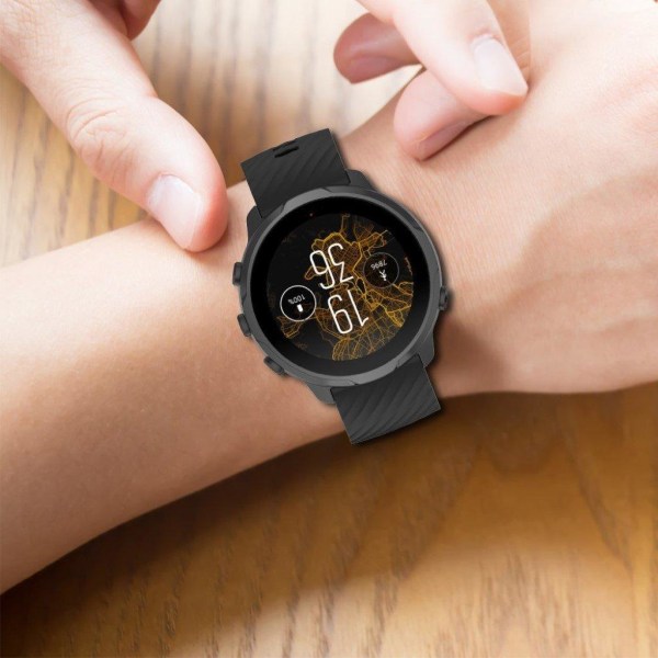 24mm silicone watch strap for Suunto device - Black Black