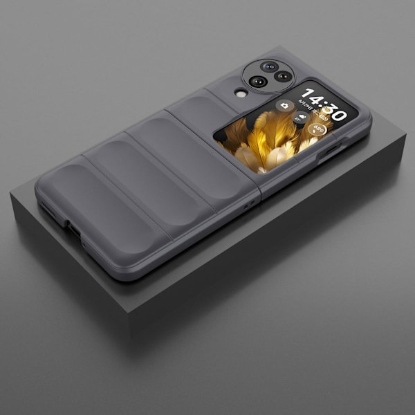 Blødt grebsformet Oppo Find N3 cover - Mørkegrå Silver grey