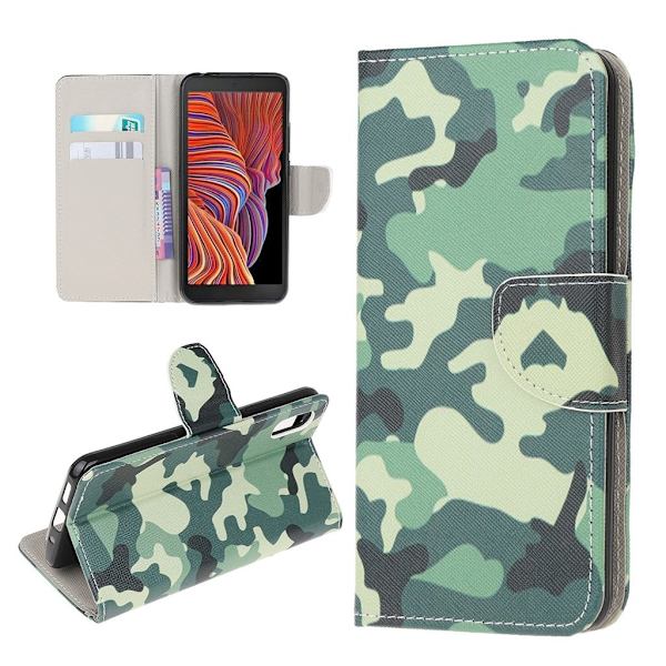 Wonderland Samsung Galaxy Xcover 5 flip etui - Camouflage Green