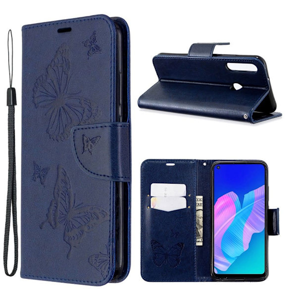 Butterfly Huawei P40 Lite E flip case - Blå Blue