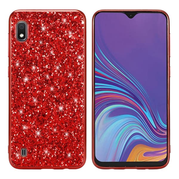 Glitter Samsung Galaxy A10 deksel - Rød Red