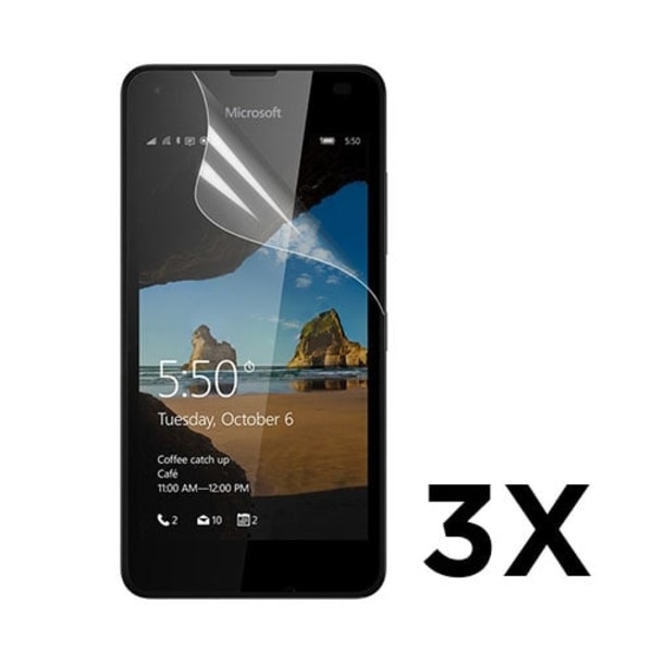 Skærmbeskyttelse til Microsoft Lumia 550. 3 stk. Transparent