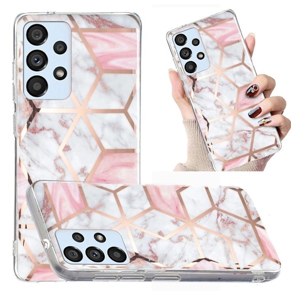 Marmormotiv Samsung Galaxy A33 5G skal - Rosa / Vit Marmor Rosa
