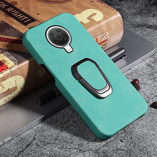 Stötsäkert läderfodral med oval kickstand för Nokia G20 - Matcha Grön Grön