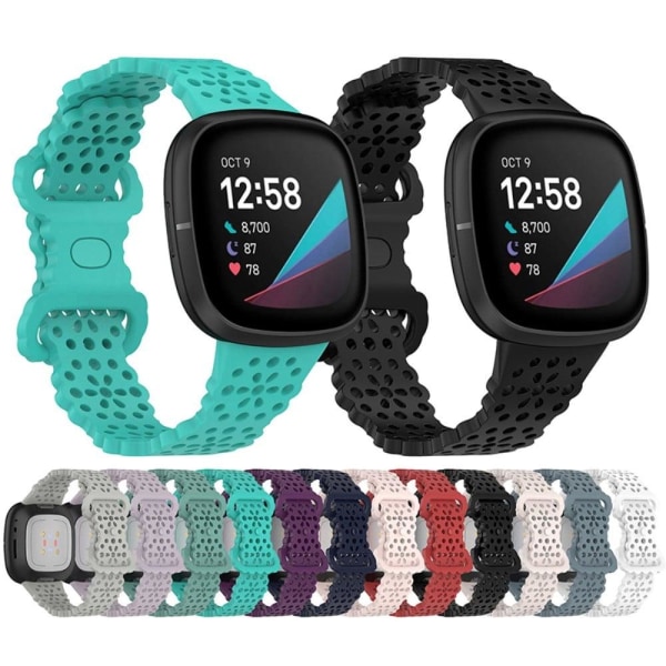 Fitbit Versa 4 / Sense 2 / Versa 3 / Sense klockarmband i blommig stil med spets - Sand Rosa Rosa