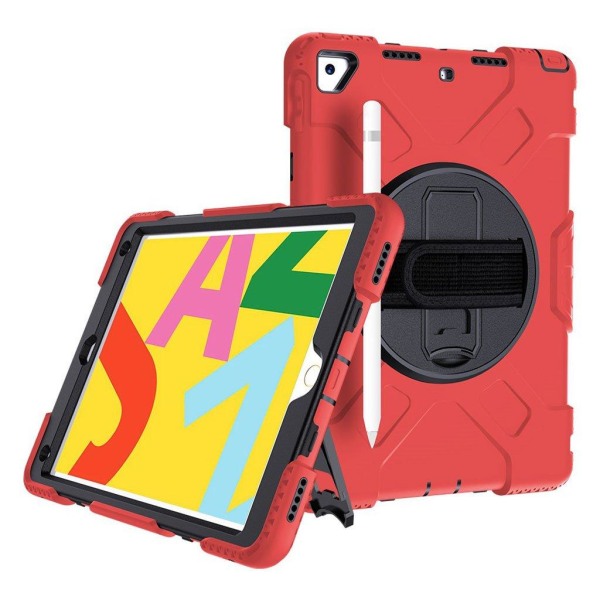 iPad 10.2 (2019) 360 graders holdbar tofarvet silikone etui - Rø Red