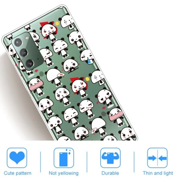 Deco Samsung Galaxy Note 20 Etui - Søte Pandaer Multicolor