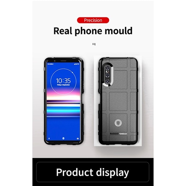 Rugged Shield Sony Xperia 5 II kotelot - Musta Black