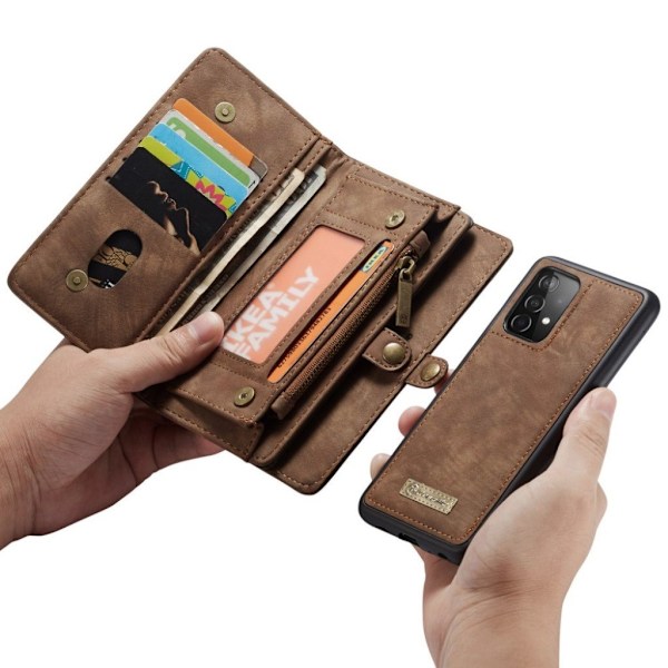 CaseMe Samsung Galaxy A52 5G Pung med Lynlås - Brun Brown