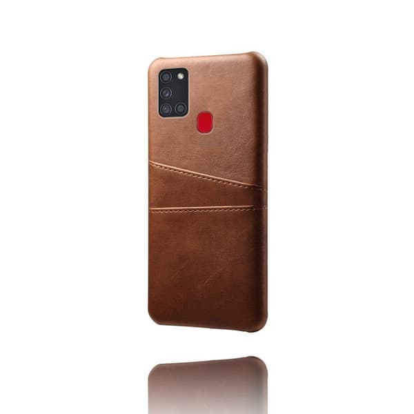 Dual Card Samsung Galaxy A21s kotelot - Ruskea Brown