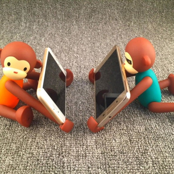 Universal cute monkey shape phone holder - Orange Orange