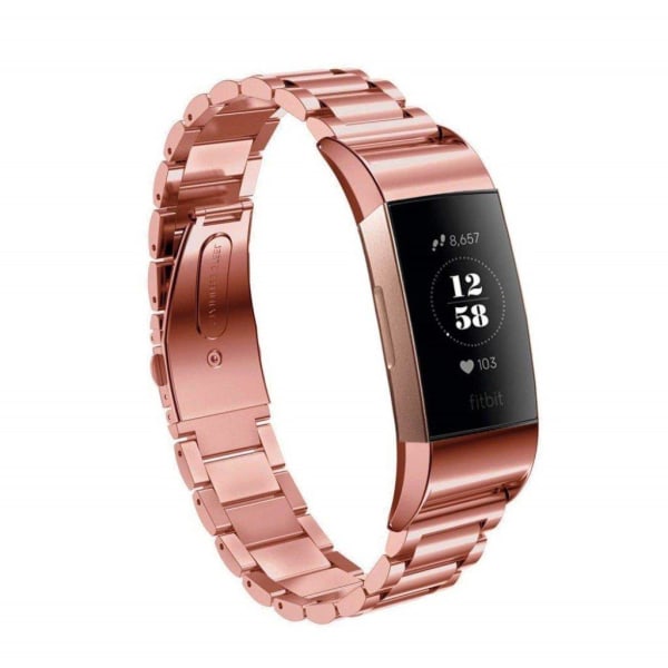 Fitbit Charge 3 erstatnings urrem i stainless stål med sommerfug Multicolor