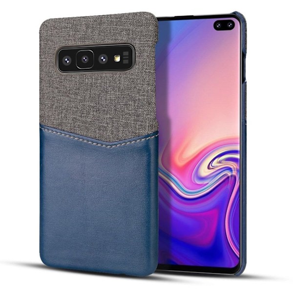 Samsung Galaxy S10 textil/läderfodral - blå Blå