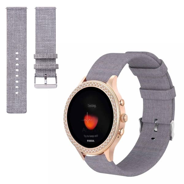 Fossil Gen 4 (40mm) kestävä nailon ranneke - Harmaa Silver grey