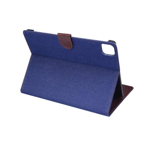 iPad Air (2020) jeans cloth leather flip case - Dark Blue Black