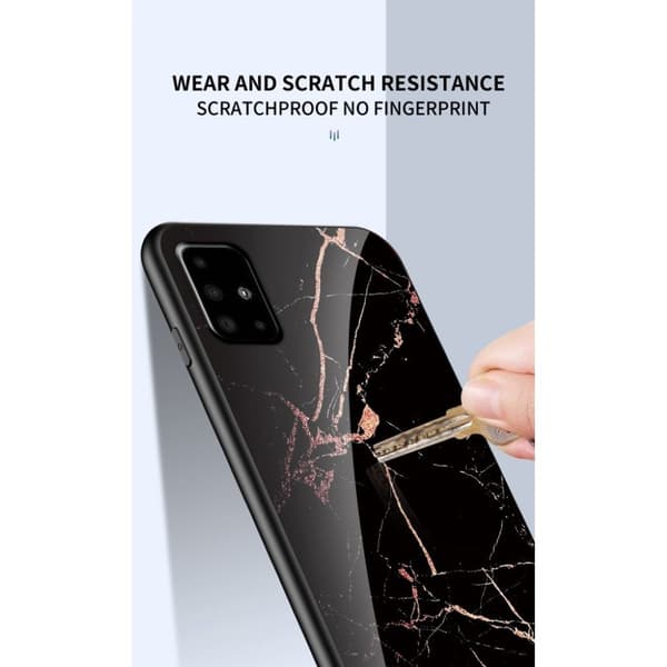 Fantasy Marble Samsung Galaxy A71 deksel - Svart / Gull Black
