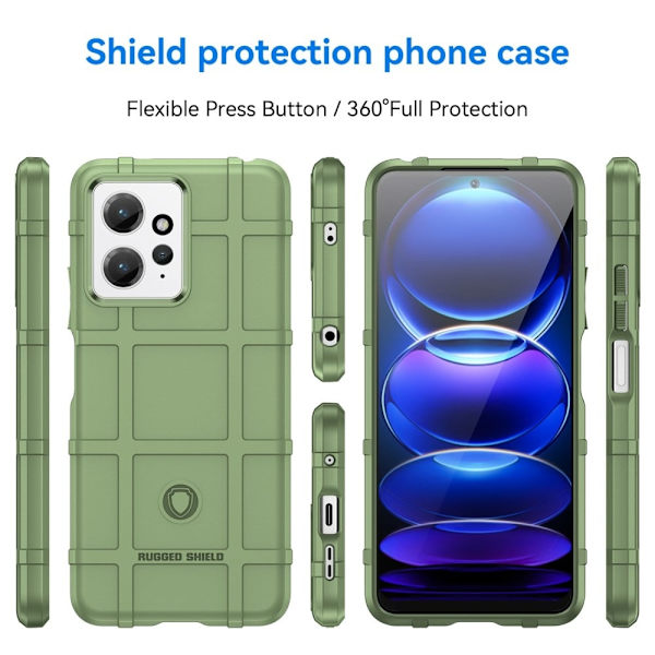Rugged Shield Etui Xiaomi Redmi Note 12 - Grønn Green