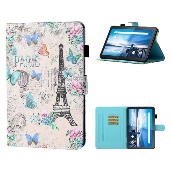 Lenovo Tab M10 patterned leather case - Eiffel Tower Multicolor