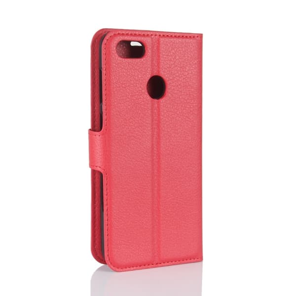 Huawei P9 Lite Mini Etui laget av kunstlær og silikon - Rødt Red