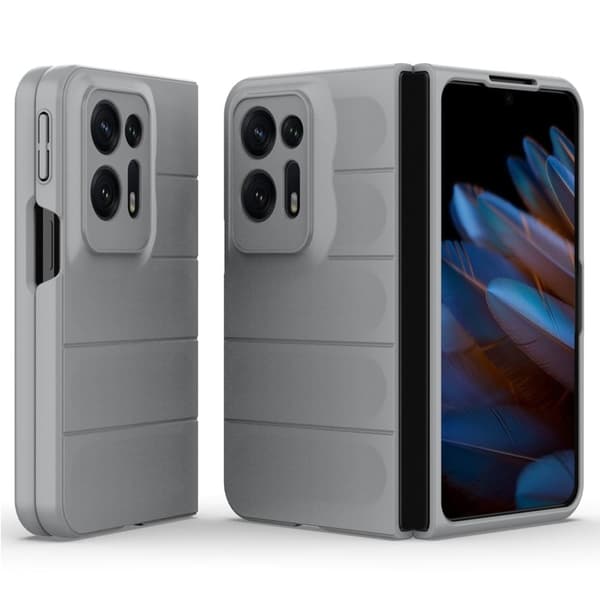 Deksel med mykt grep for Oppo Find N2 - Lysegrå Silver grey