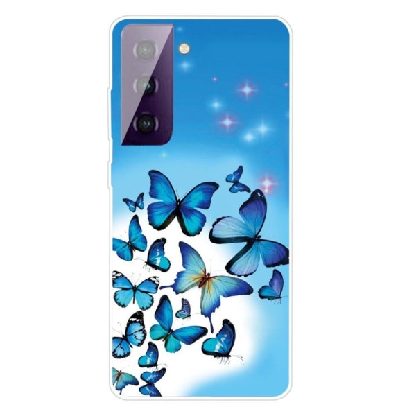 Deco Samsung Galaxy S21 Plus 5G skal - Blå Fjärilar Blå