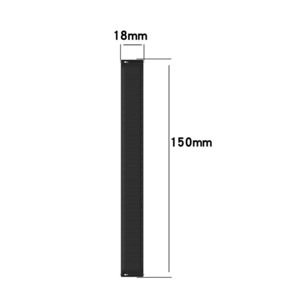 18mm Universal elastinen silikoni ranneke - Valkoinen / Valkoinen White