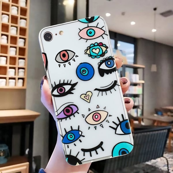 Deco iPhone 7 / iPhone SE (2022) / iPhone SE 2020 deksel - Monsterøyne Multicolor