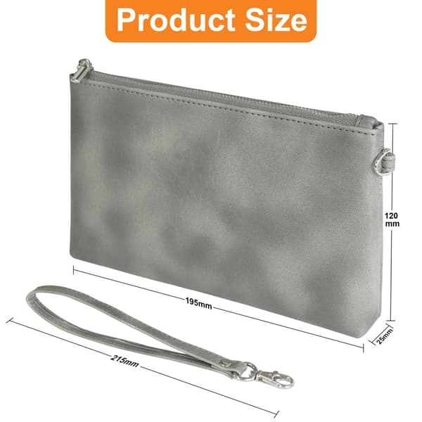 Universal skinnveske for 6,5 tommers telefon - Grå Silver grey