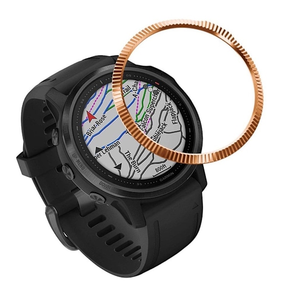 Garmin Fenix 6S / 6S Pro konkav rustfrit stål bezel - Rødguld Pink