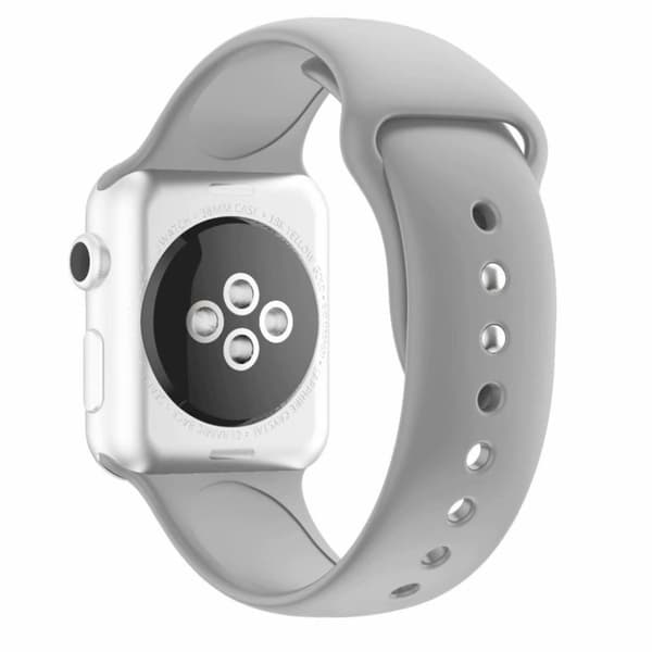Apple Watch Series 4 44mm kaksoispinninen silikoninen kellonauha - Harmaa Silver grey