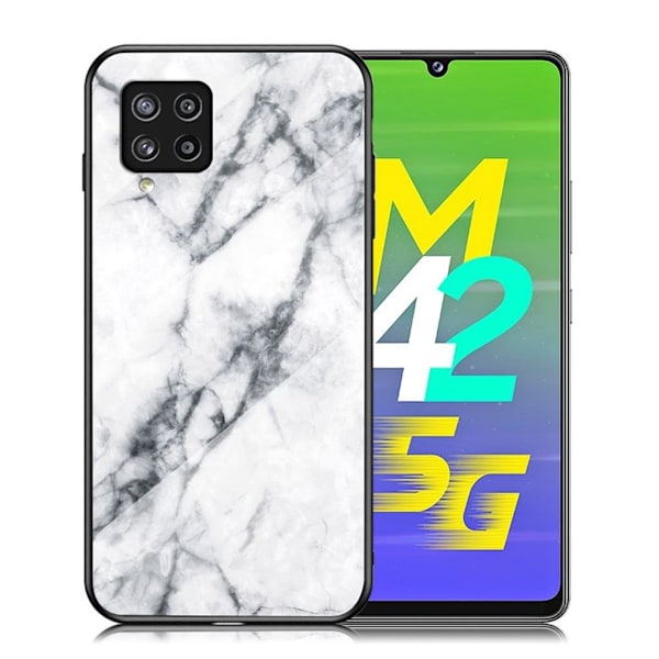 Fantasy Marmor Samsung Galaxy M42 5G skal - Vit Marmor Vit