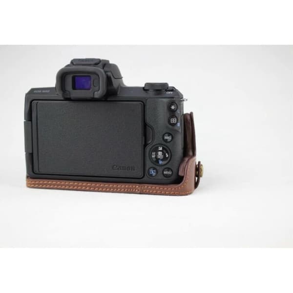 Canon EOS M50 kameraskydd nederdel konstläder flanell - Kaffe Brun