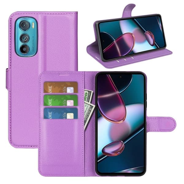 Classic Motorola Edge 30 flip etui - Lilla Purple