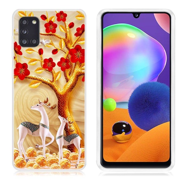 Deco Samsung Galaxy A31 Cover - Rensdyr og træ Multicolor