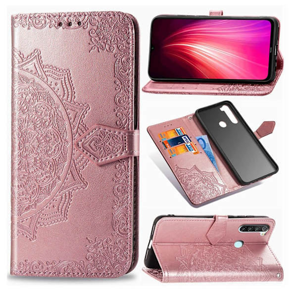 Mandala Xiaomi Redmi Note 8 Flip etui - Rødguld Pink