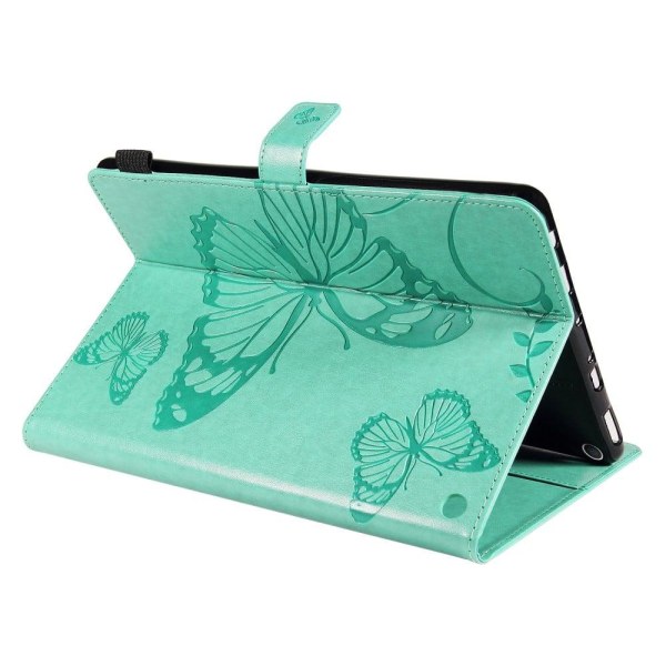 Amazon Fire HD (2021) butterfly pattern leather case - Green Grön