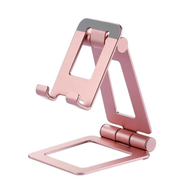 Universal mini aluminiumlegering vikbar telefon / surfplatta hållare - Roséguld Rosa