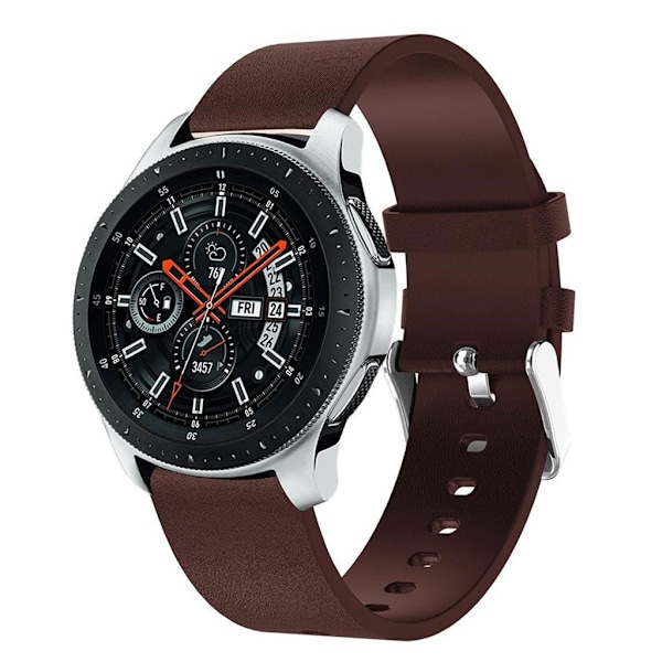 Samsung Galaxy Watch (46mm) erstatnings urrem i læder med tekstur - Kaffe Brown