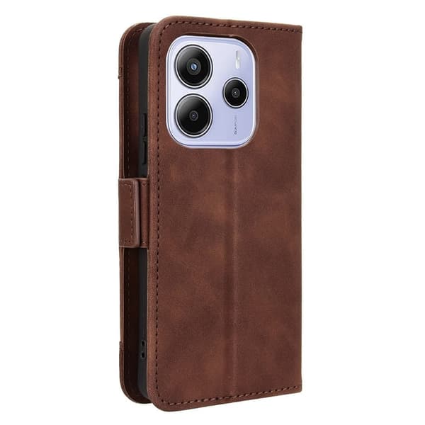 Moderne Xiaomi Redmi Note 14 5G læderetui med pung - Brun Brown