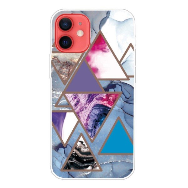 Marble iPhone 13 Mini Suojakotelo - Triangle Patterns In Marble Multicolor