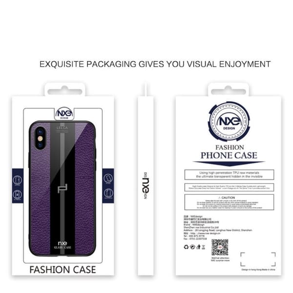 NXE LELCA iPhone XS etui med teksturmønster - Lilla Purple