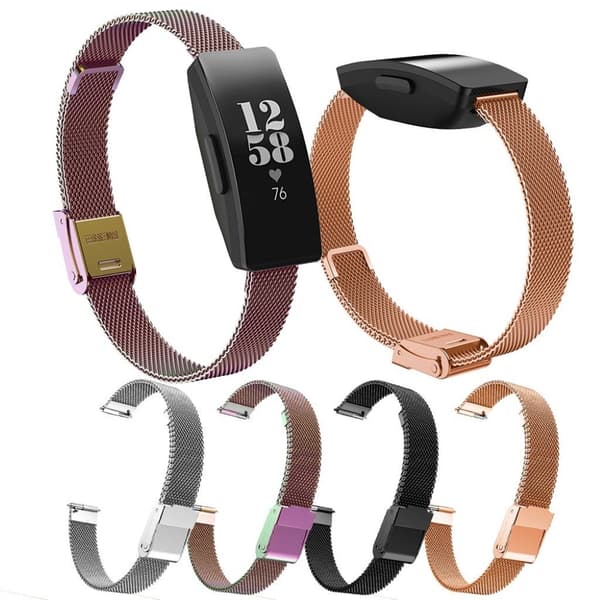 Fitbit Inspire / Inspire HR milanesisk urrem i rustfrit stål - farve Pink