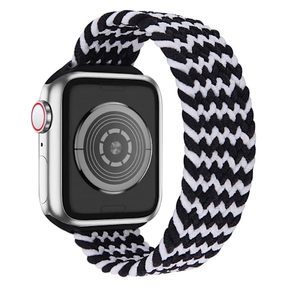Apple Watch (45 mm) elastisk urrem - Sort / Hvid / Størrelse: M Black
