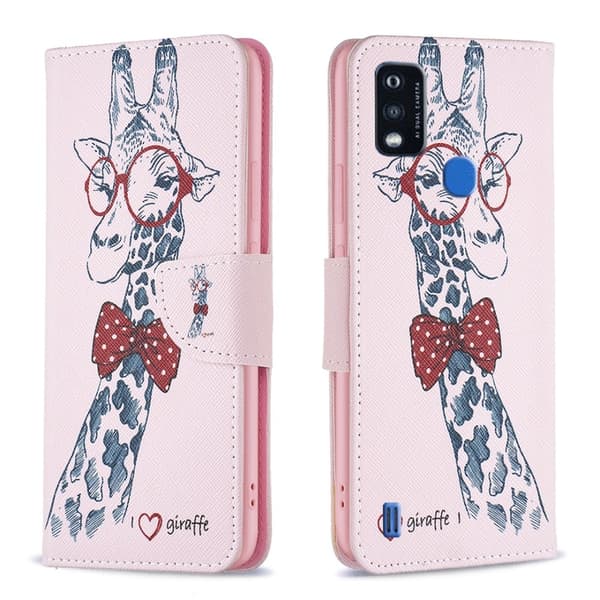 Wonderland ZTE Blade A51 flip etui - Giraf Pink