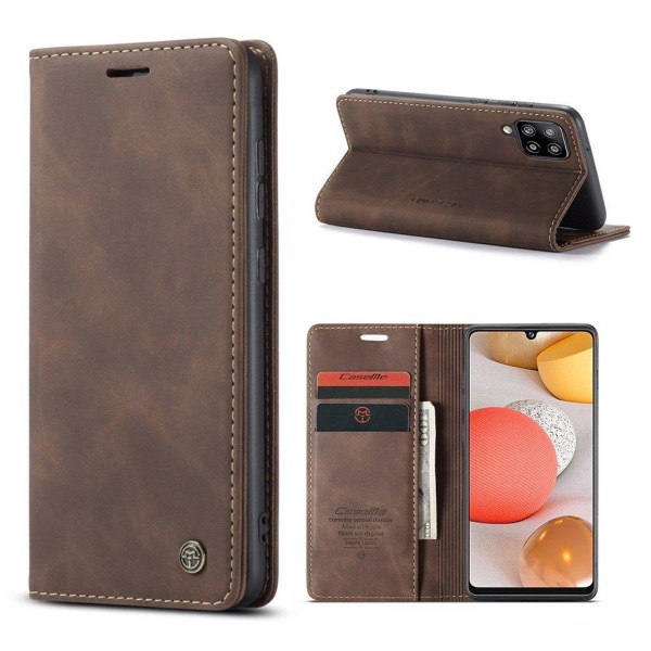 CaseMe Samsung Galaxy A42 5G vintage-kotelo - Kahvi Brown