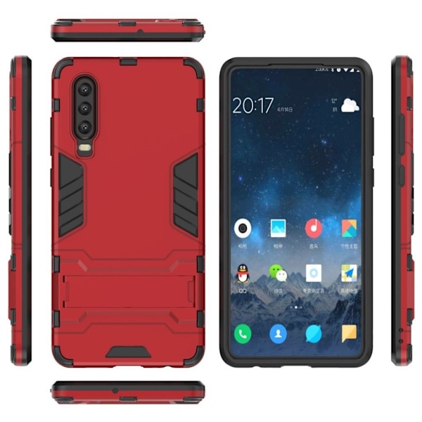 Huawei P30 holdbar hybrid etui - Rød Red