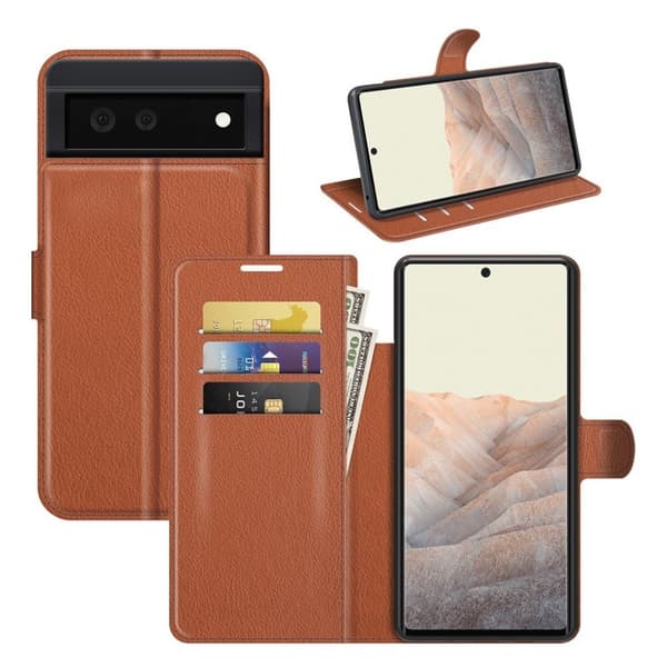 Classic Google Pixel 6 flip etui - Brun Brown