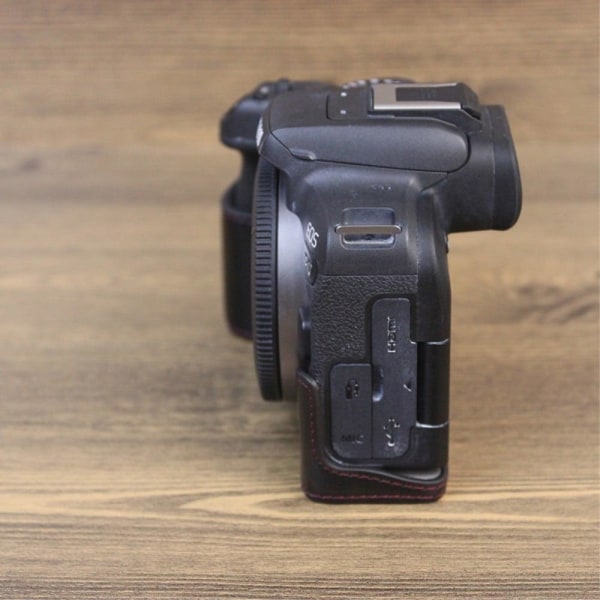 Canon EOS R10 half body leather cover - Black Svart