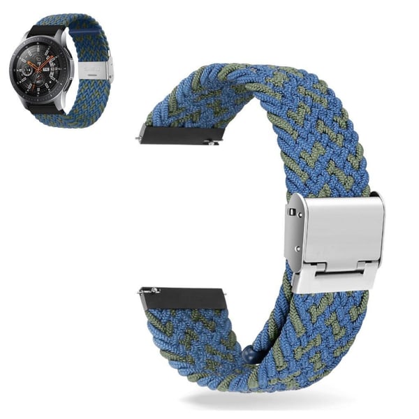 20mm Universal elastic nylon watch strap - Blue / Green Band Blue
