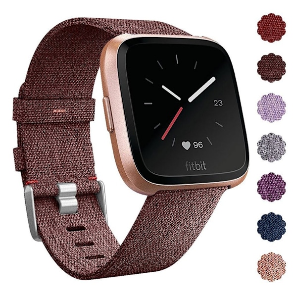 Fitbit Versa klockarmband i nylon canvas - Brun Brun